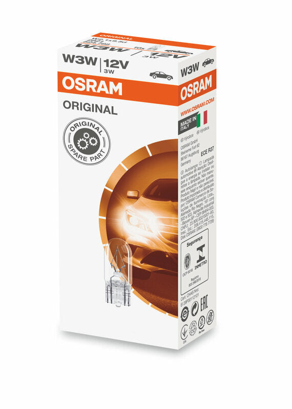 OSRAM Original Line W3W Light Bulbs 12V 3W - x10