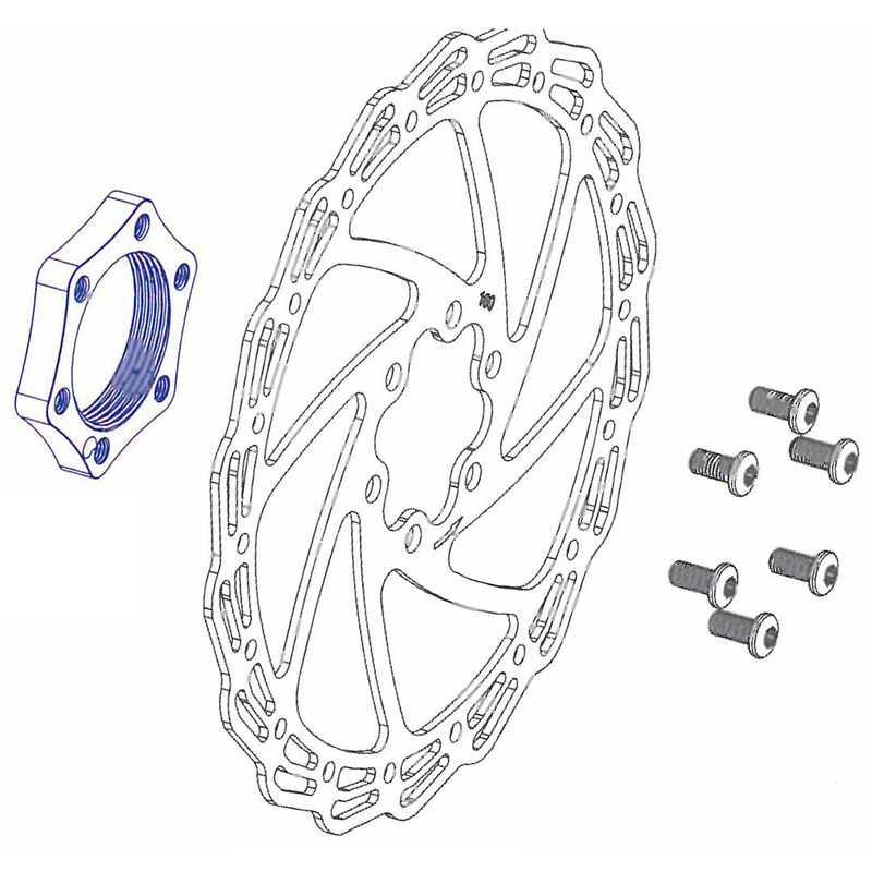 ALHONGA Center Lock Adaptor Direct Mount. Silver