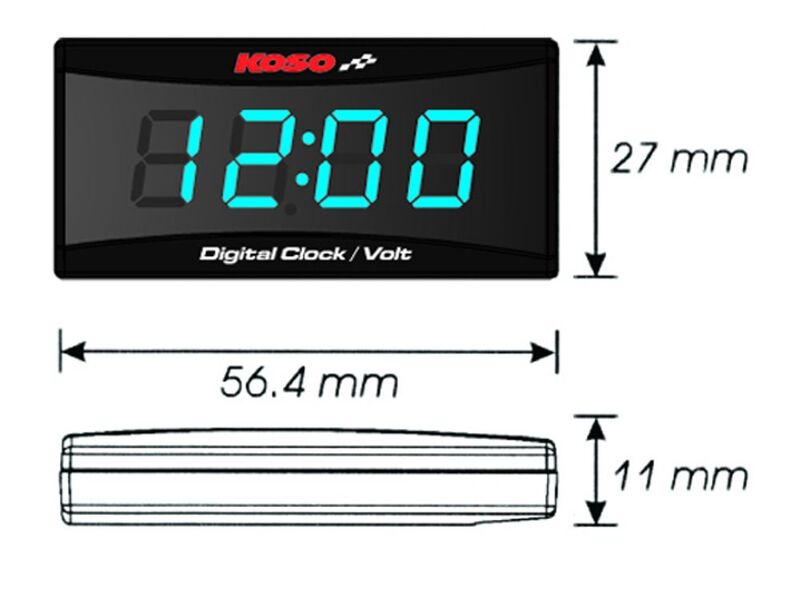 Super Slim KOSO Clock & Volt