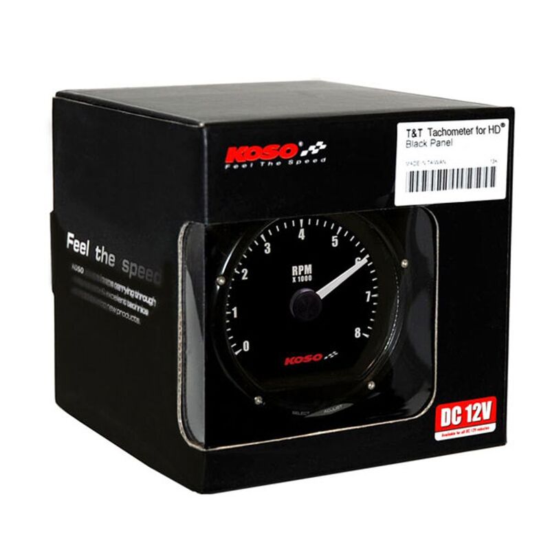 Tachometer KOSO Black face 8000 RPM
