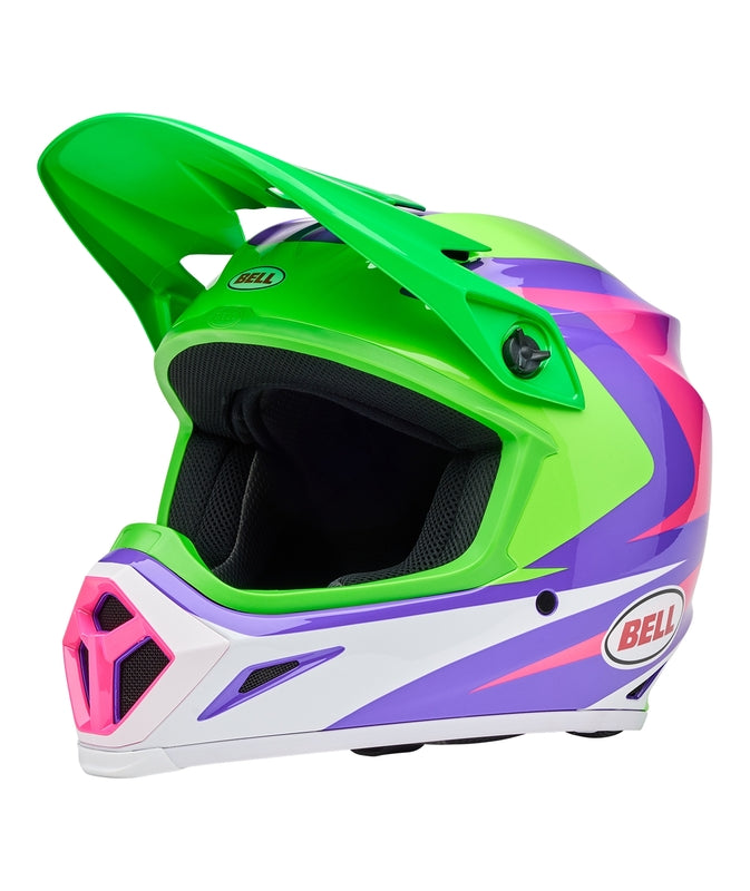 BELL MX-9 Mips Helmet - Jackal Gloss Hi-Viz Green Purple