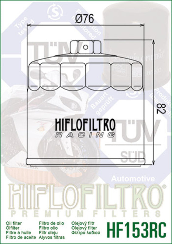 HIFLOFILTRO Racing Oil Filter - HF153RC