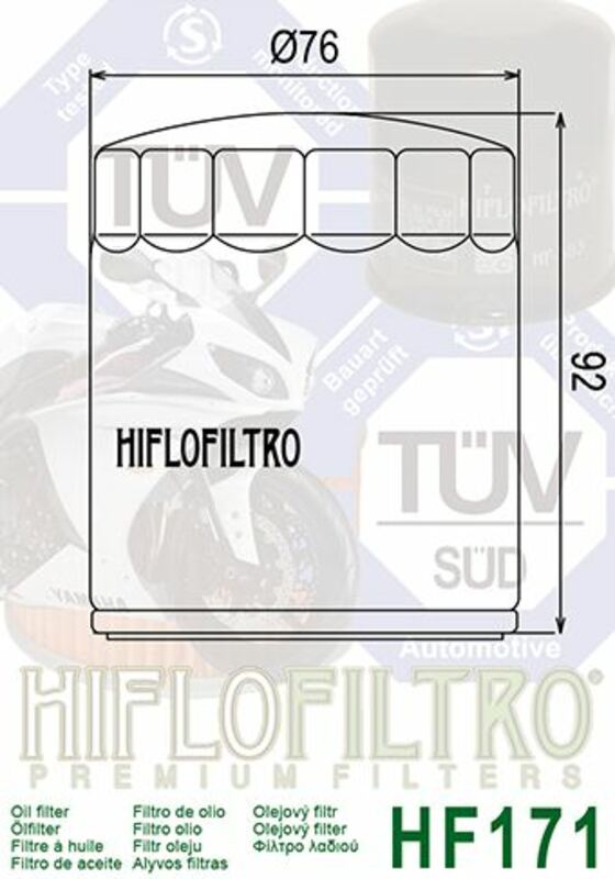 HIFLOFILTRO Oil Filter Chrome - HF171C