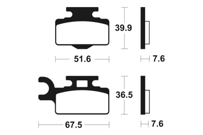 TECNIUM Racing MX/ATV Sintered Metal Brake pads - MOR252