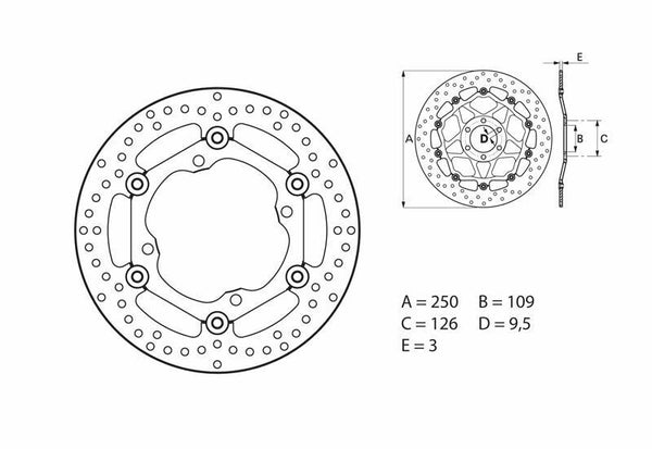 BREMBO Oro Schwimmende Bremsscheibe - 78B40811