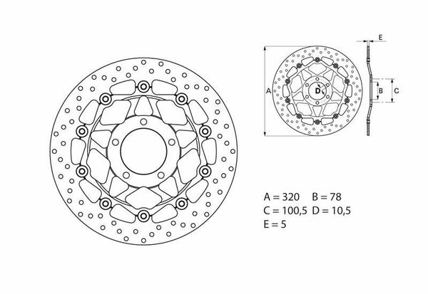 BREMBO Oro Floating Brake Disc - 78B40881