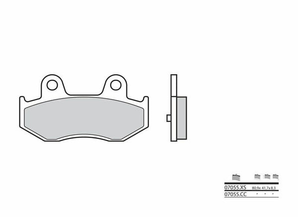 BREMBO Scooter Sintered Metal Brake pads - 07055XS - 1035744