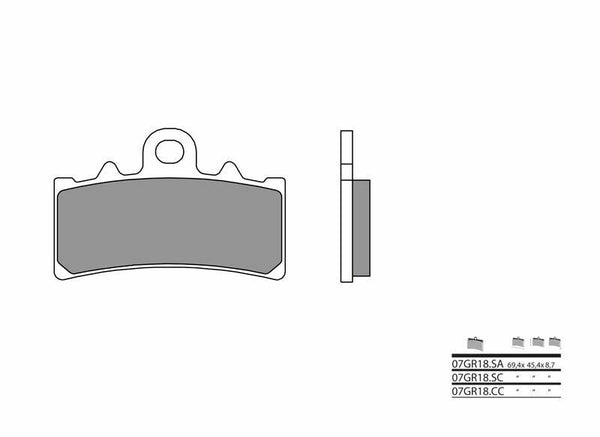 BREMBO Street Carbon Ceramic Bremsbeläge - 07GR18CC
