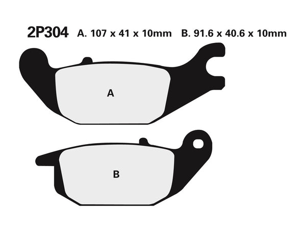 NISSIN Street Semi-Metallic Brake pads - 2P-304NS