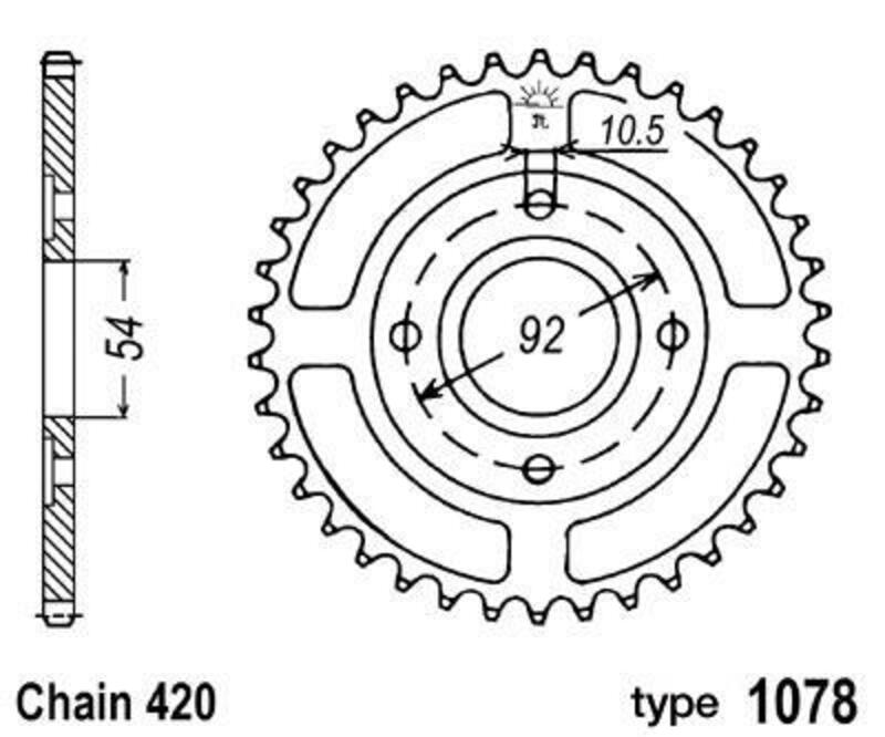 B1 Steel Standard Rear Sprocket - 420 - 1047659