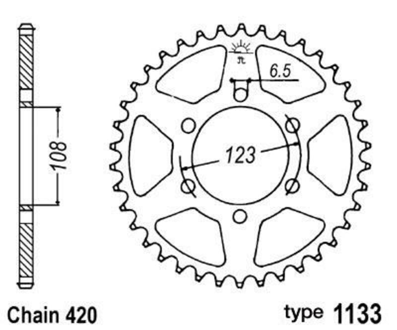 B1 Steel Standard Rear Sprocket - 420 - 1047666