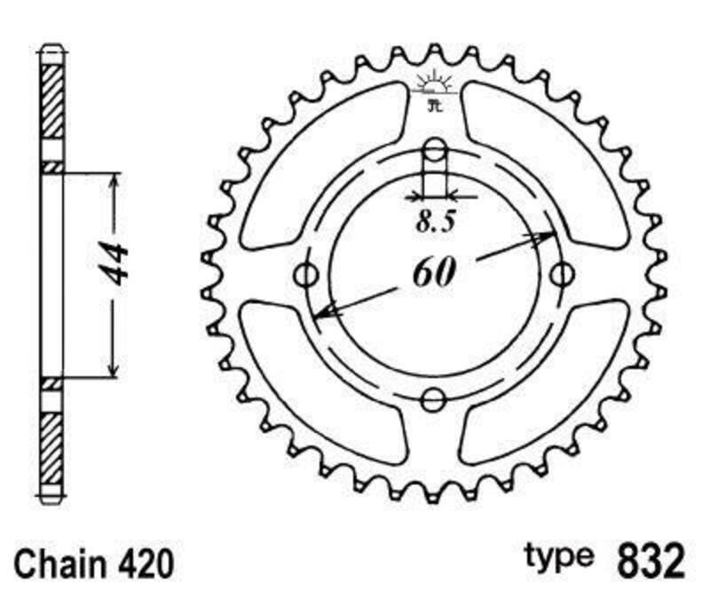 B1 Steel Standard Rear Sprocket - 420 - 1047667