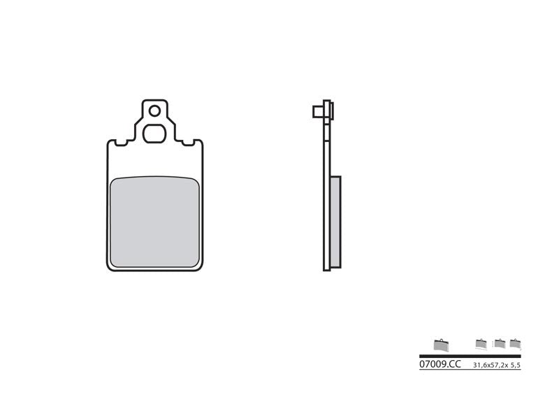BREMBO Scooter Carbon Ceramic Brake pads - 07009CC