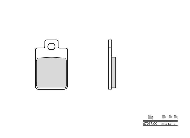 BREMBO Scooter Carbon Ceramic Brake pads - 07017CC