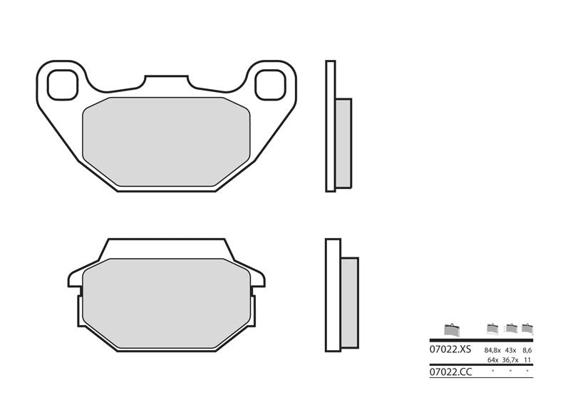 BREMBO Scooter Carbon Ceramic Brake pads - 07022CC