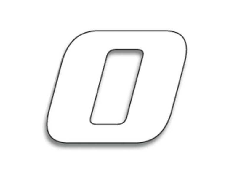 BLACKBIRD Race Number 0 20x25cm White