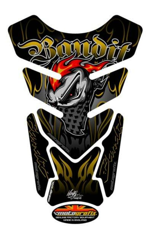 MOTOGRAFIX Tank Pad Street Style 4pcs Black/Gold Suzuki Bandit