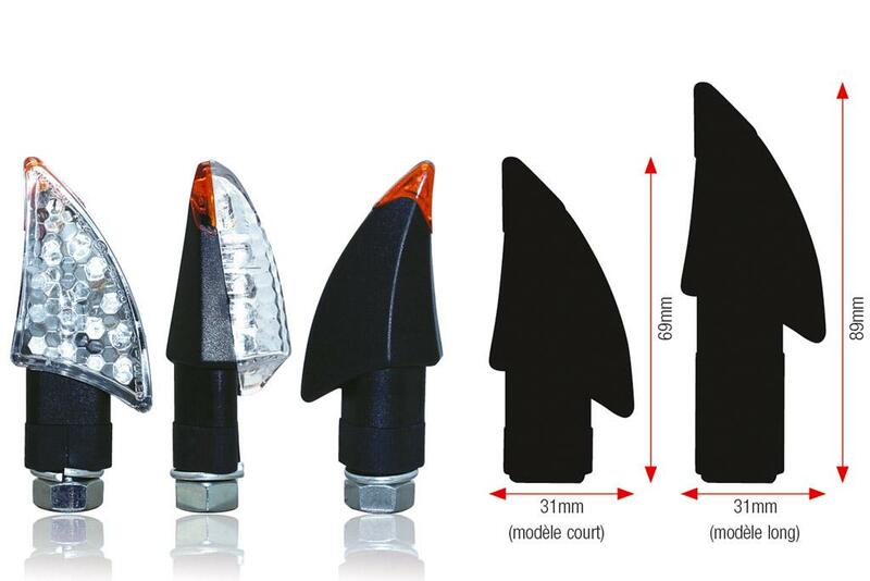BIHR Blade LED Indicators Short Black Universal