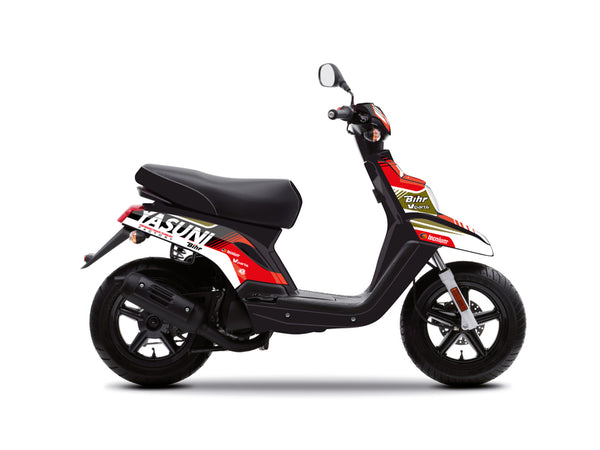 KUTVEK Yasuni Factory Aufkleber-Set, Rot/Schwarz, MBK Booster/Yamaha BW'S 50