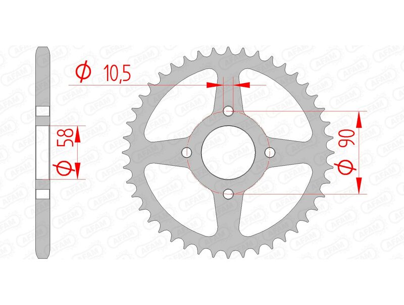 AFAM Steel Standard Rear Sprocket 10221 - 520 - 1074334001