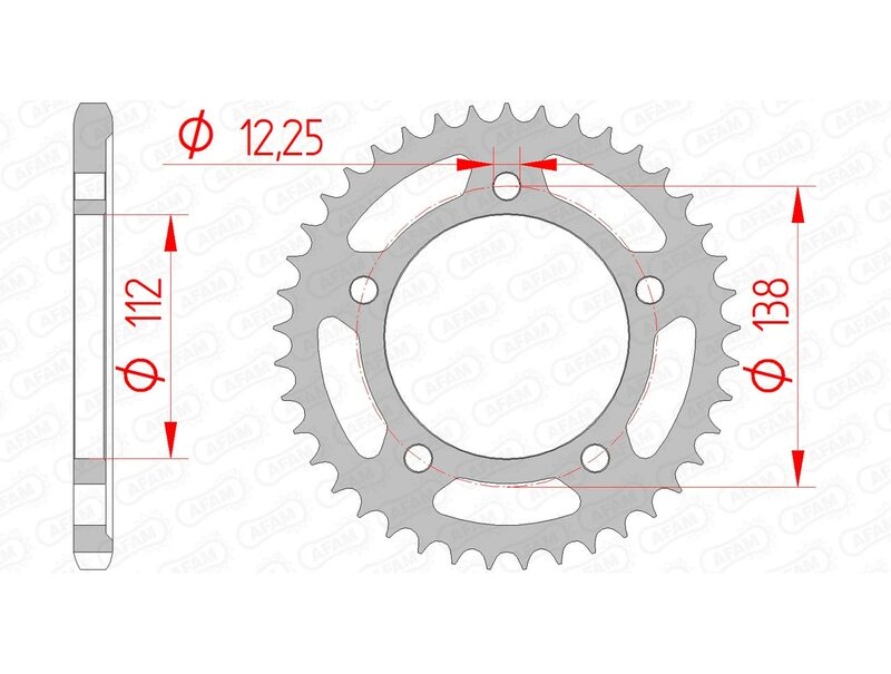 AFAM Steel Standard Rear Sprocket 10517 - 525