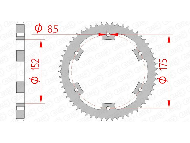 AFAM Steel Standard Rear Sprocket 12207 - 428 - 1074414002