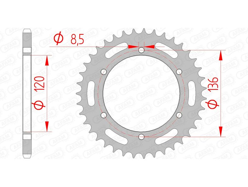AFAM Steel Standard Rear Sprocket 12304 - 520 - 1074429002
