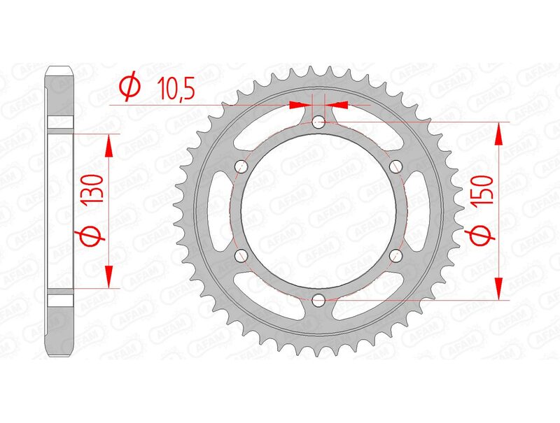 AFAM Steel Standard Rear Sprocket 12801 - 530 - 1074456001