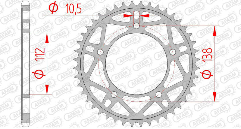 AFAM Steel Standard Rear Sprocket 12817 - 520 - 1074463004
