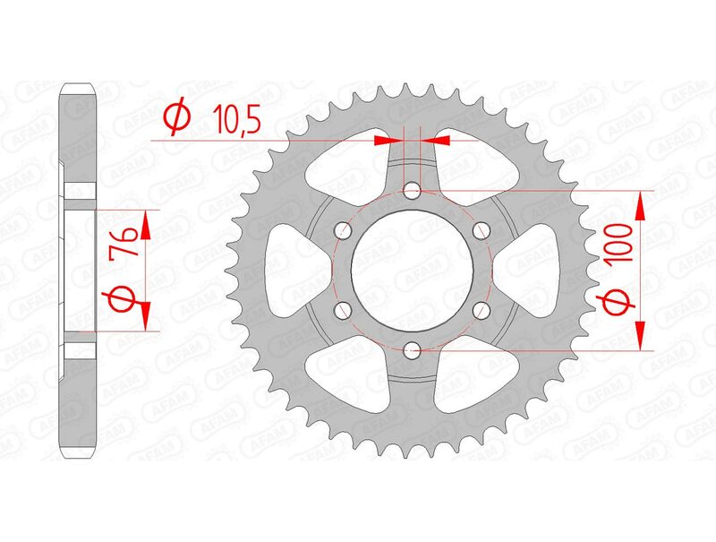 AFAM Steel Standard Rear Sprocket 14902 - 530 - 1074530004