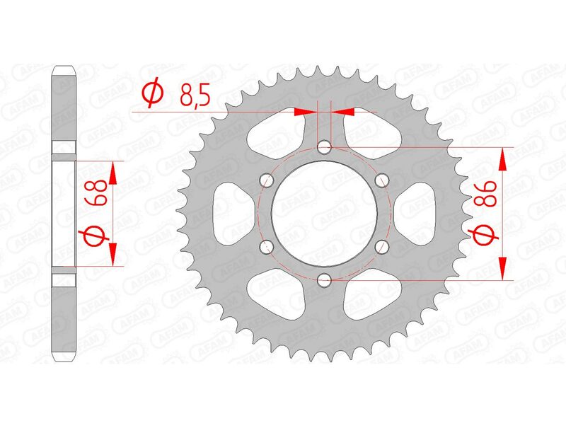 AFAM Steel Standard Rear Sprocket 16201 - 428