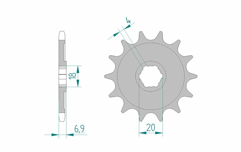 AFAM Steel Standard Front Sprocket 20204 - 520 - 1074568002