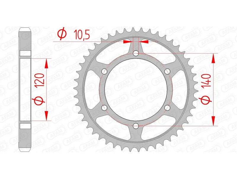 AFAM Steel Standard Rear Sprocket 16603 - 530 - 1074584002