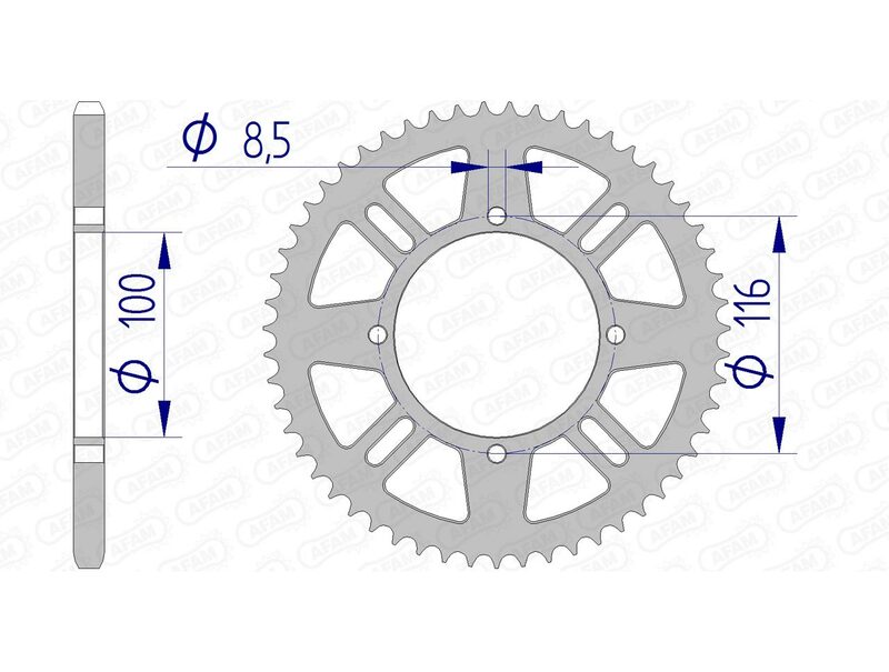 AFAM Aluminium Rear Sprocket 17104420 - 1074596003