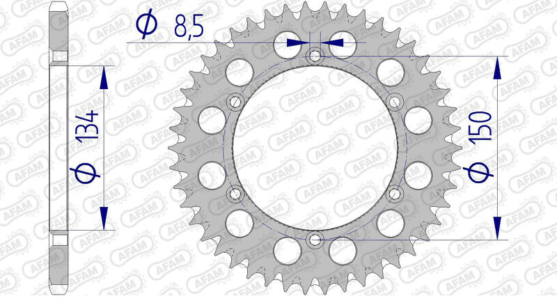 AFAM Aluminium Ultra-Light Self-Cleaning Rear Sprocket 17206520 - 1074600001