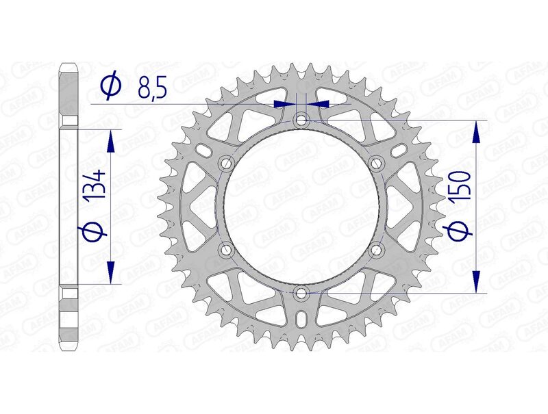 AFAM Aluminium Ultra-Light Self-Cleaning Rear Sprocket 17206520 - 1074600007