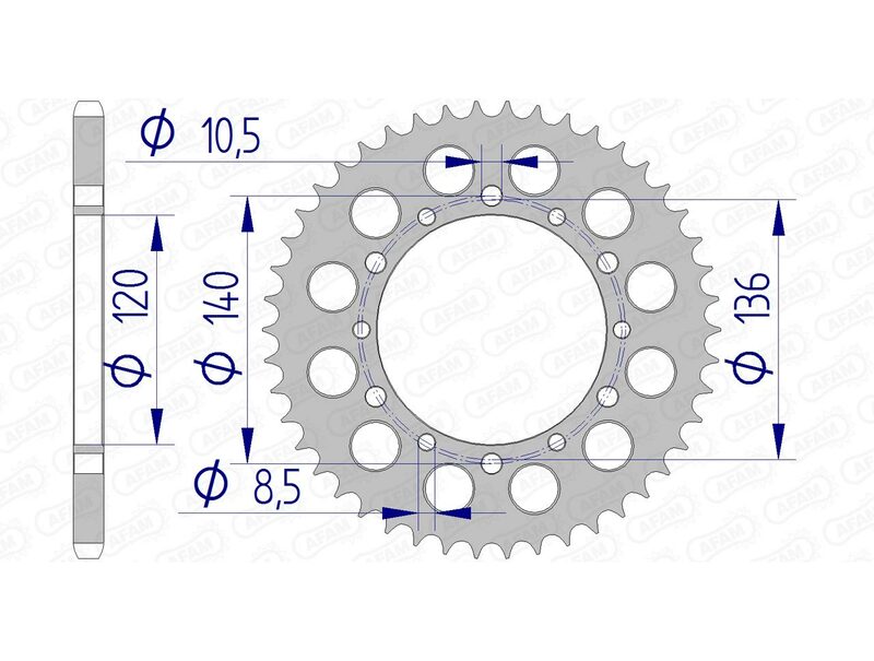 AFAM Aluminium Rear Sprocket 17404520 - 1074603002