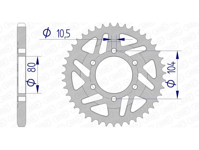 AFAM Aluminium Rear Sprocket 17610525 - 1074608007