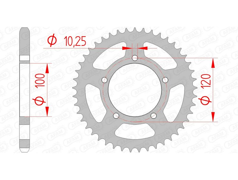 AFAM Steel Standard Rear Sprocket 35800 - 525 - 1074624004