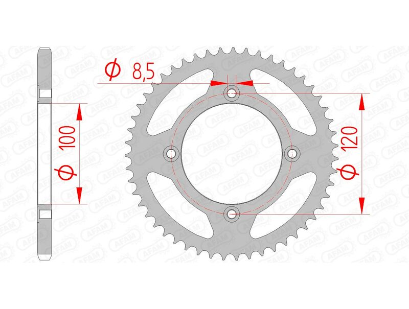 AFAM Steel Standard Rear Sprocket 38101 - 420 - 1074639001