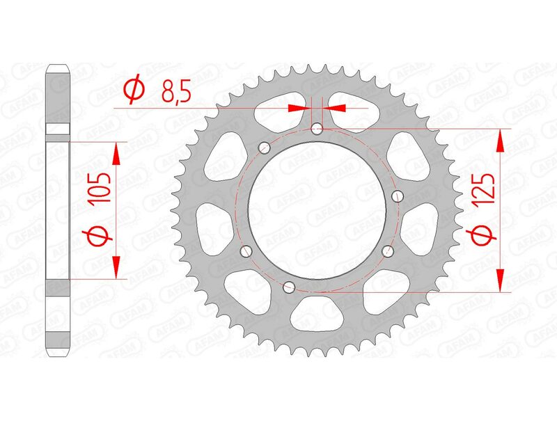 AFAM Steel Standard Rear Sprocket 47200 - 428 - 1074660004