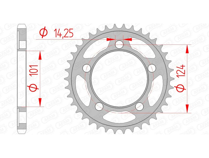 AFAM Steel Standard Rear Sprocket 71801 - 525 - 1074722002