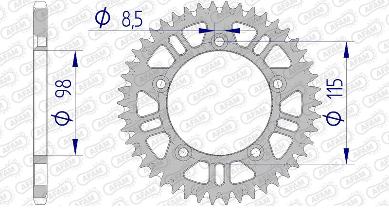 AFAM Aluminium Ultra-Light Self-Cleaning Rear Sprocket 72101 - 420 - 1074724004