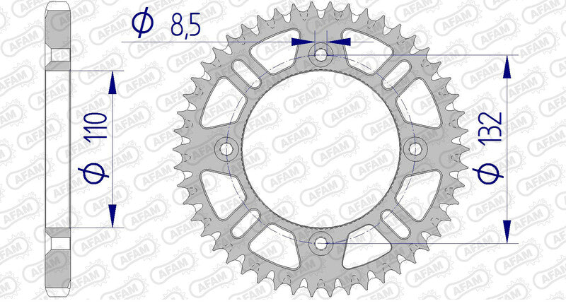 AFAM Aluminium Ultra-Light Self-Cleaning Rear Sprocket 72102 - 428 - 1074726002