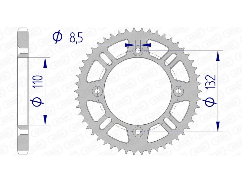 AFAM Aluminium Rear Sprocket 72102 - 428 - 1074727002