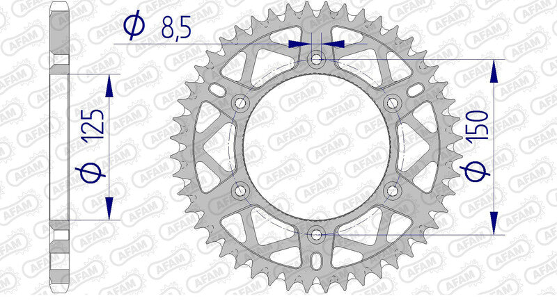 AFAM Aluminium Ultra-Light Self-Cleaning Rear Sprocket 72304 - 520 - 1074735007
