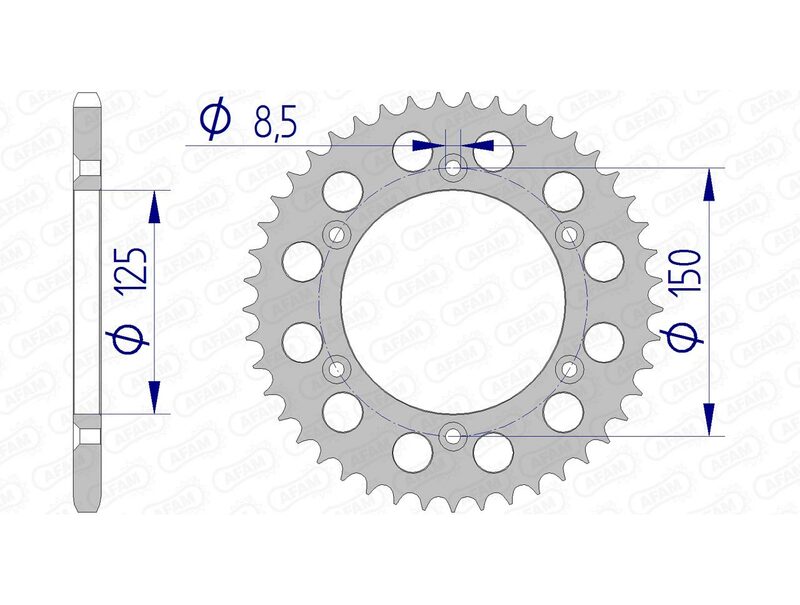 AFAM Aluminium Rear Sprocket 72304 - 520 - 1074736009
