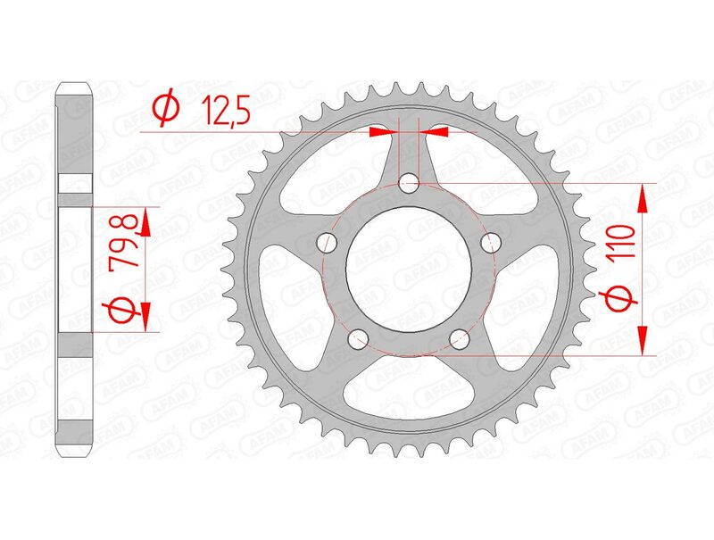 AFAM Steel Standard Rear Sprocket 86600 - 530 - 1074756007