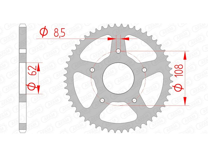 AFAM Steel Standard Rear Sprocket 92122 - 420 - 1074771002