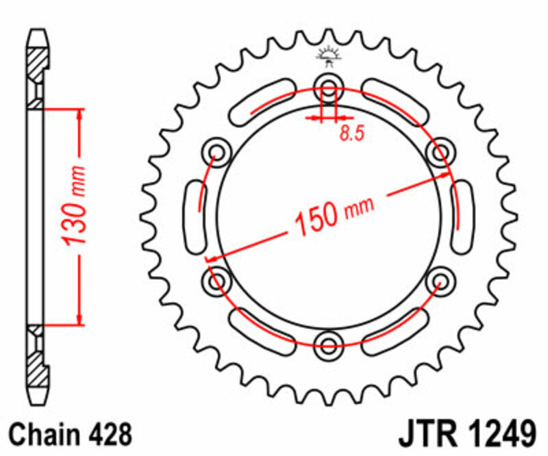 JT SPROCKETS Steel Standard Rear Sprocket 1249 - 428